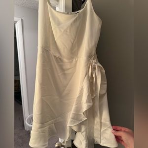 Lulu’s Satin Tie Front White Bridal/Formal Dress **WORN ONCE**